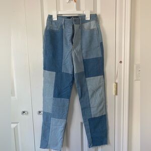 Hollister Patchwork Ultra High Rise Mom Jeans